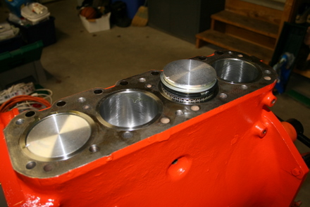 Pistons installed into Allis Chalmers B block