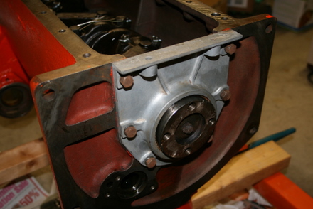 Rear main seal plate installed