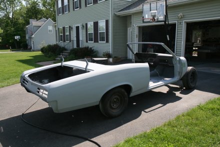 1967 GTO in 2K primer ready for blocking
