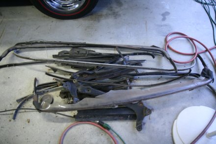 67 GTO convertible top frame in pieces