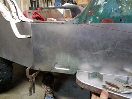 Willys CJ3A front side panel patch step 