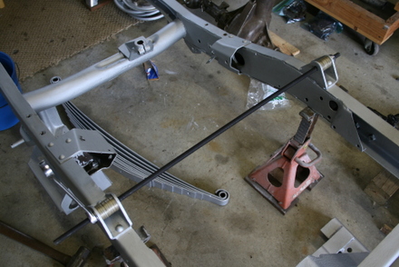 Threaded rod used to bend CJ3A frame to shape