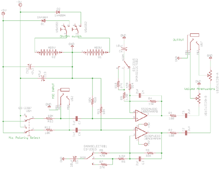 Mic Preamp schematic small version, click on it for large version