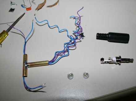 Beginnings of the stereo microphone wand