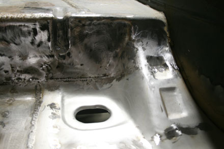 Detail of the butt welded GTO trunk panel