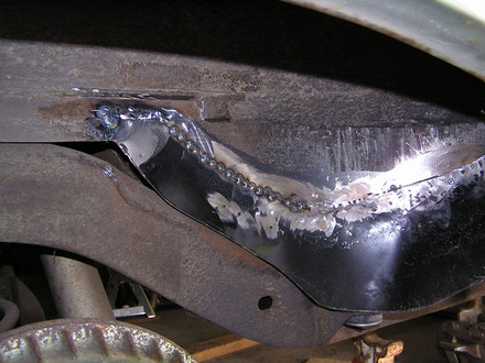 Driver wheelwell repair for trunk pan replacement GTO